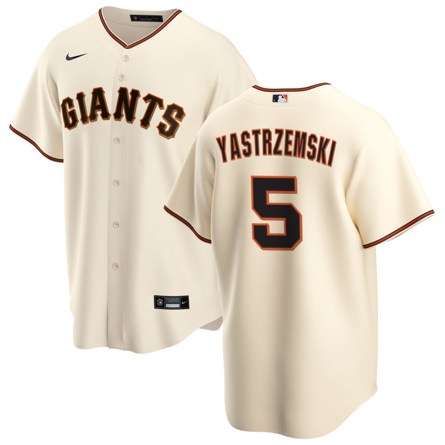 Nike Men #5 Mike Yastrzemski San Francisco Giants Baseball Jerseys Sale-Cream
